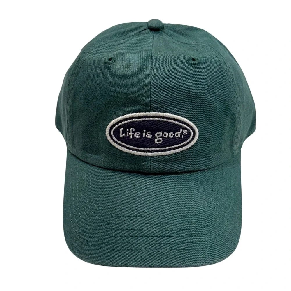 Life is‎ Good Mens A Chill Cap Vintage Oval Spruce Green Cotton Dad Hat OS NEW